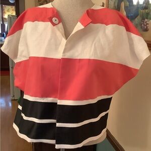 Socapri Cropped Short Sleeve Striped Jacket IT 42
